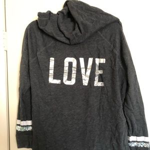Victoria’s Secret v-neck sequin hoodie